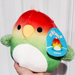 8" Squishmallow Elliene Bird Parrot Sun Conure Kellytoy Soft Plush gift toy
